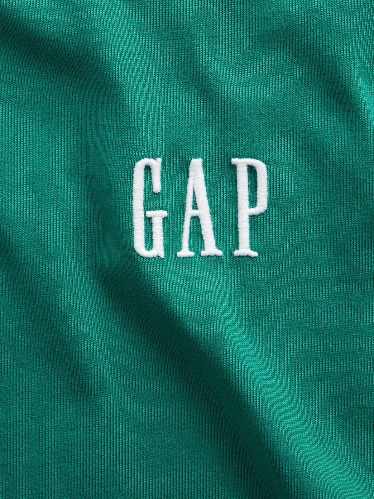 Gap Adult Heavyweight Relaxed Logo T-Shirt in green shade, embroidered logo detail