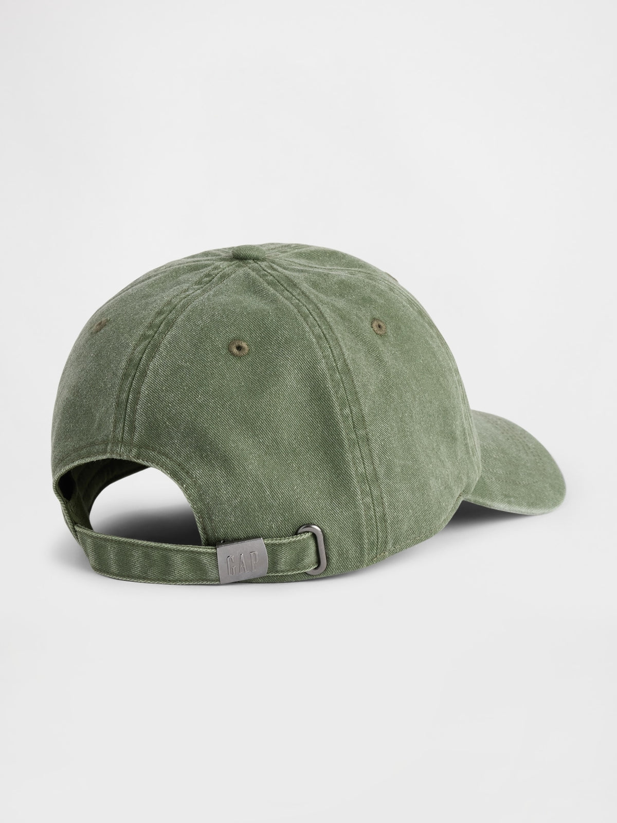 Gap Washed Logo Baseball Hat in Tweed green, product-only back view