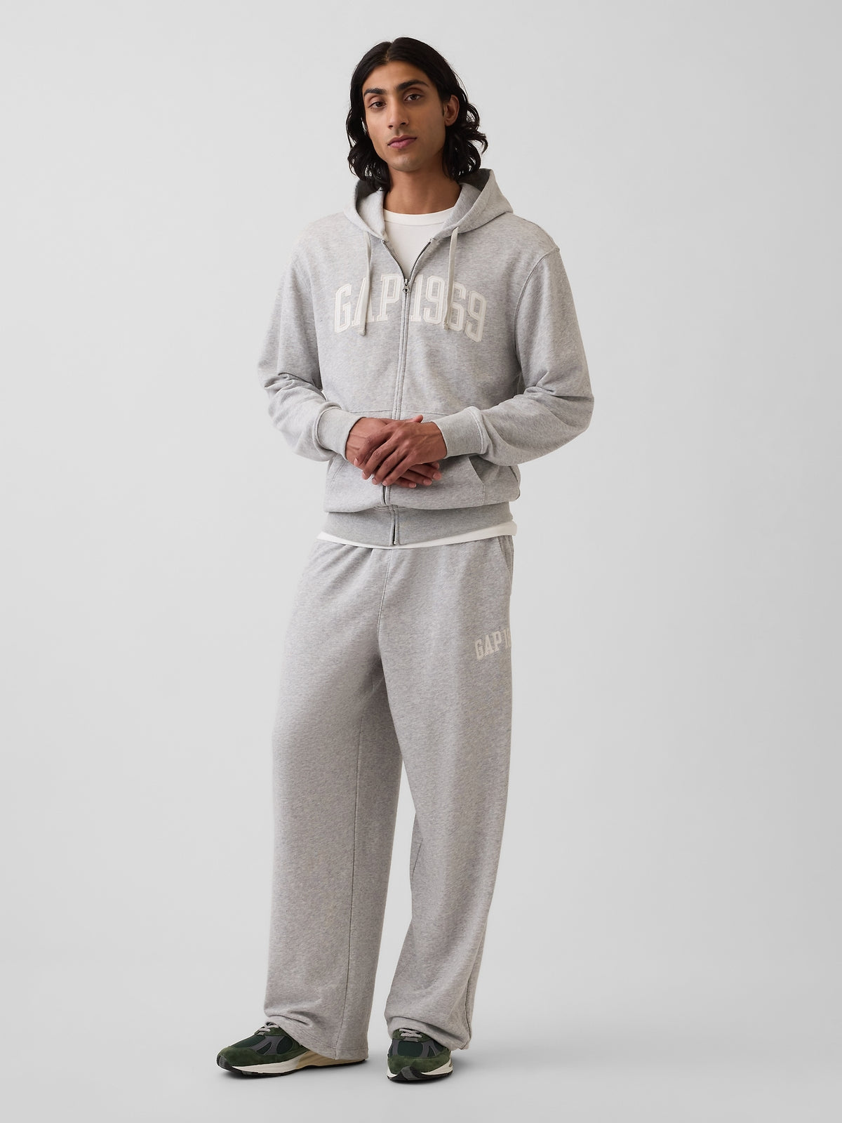 French Terry Baggy Gap 1969 Logo Sweat Pants - light heather gray