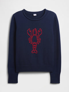 Gap Rollneck Intarsia Sweater in Lobster print, product-only front view