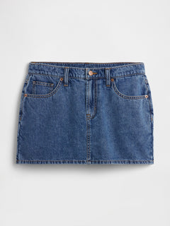 Denim Mini Skort - Medium indigo