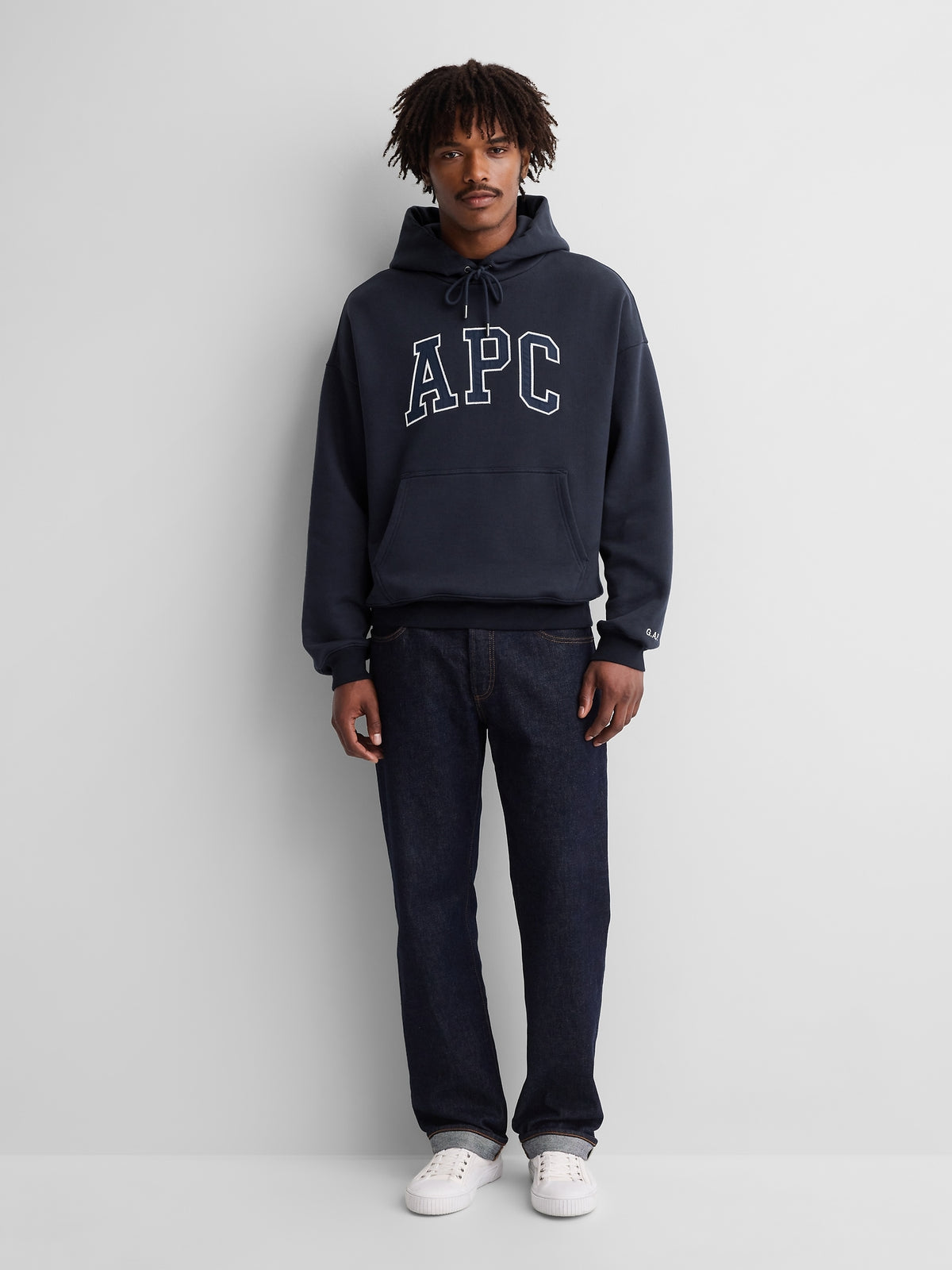 Gap × A.P.C. Extra Heavyweight Logo Hoodie - New classic navy - AV1_Z