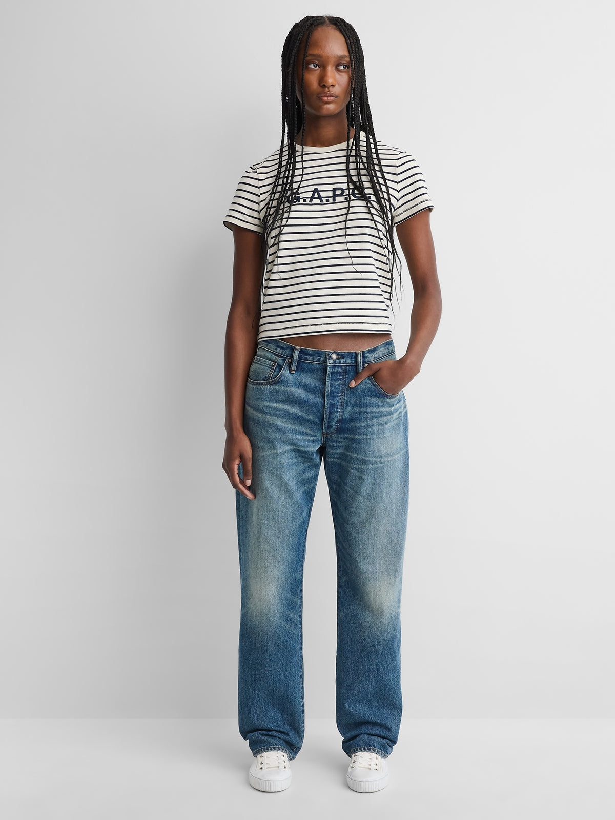 Gap × A.P.C. Japanese Denim Relaxed Straight Jeans - Med voltaire - AV4_Z