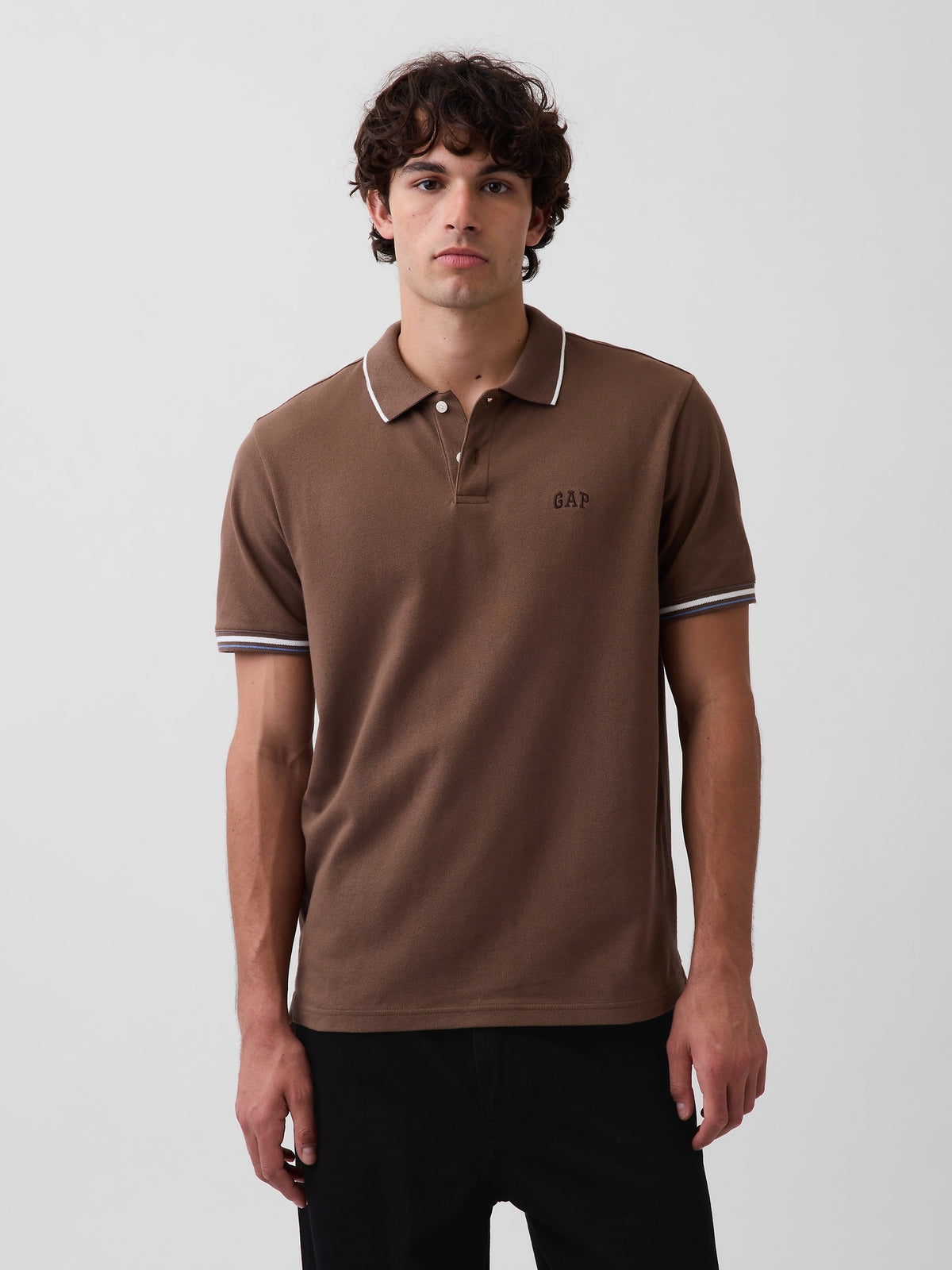 Gap Logo Pique Polo Shirt - buffalo brown