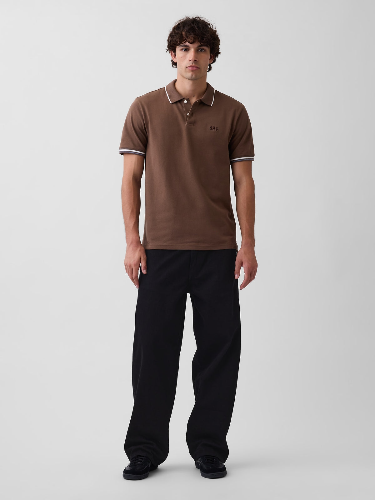 Gap Logo Pique Polo Shirt - buffalo brown