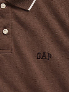 Gap Logo Pique Polo Shirt - buffalo brown