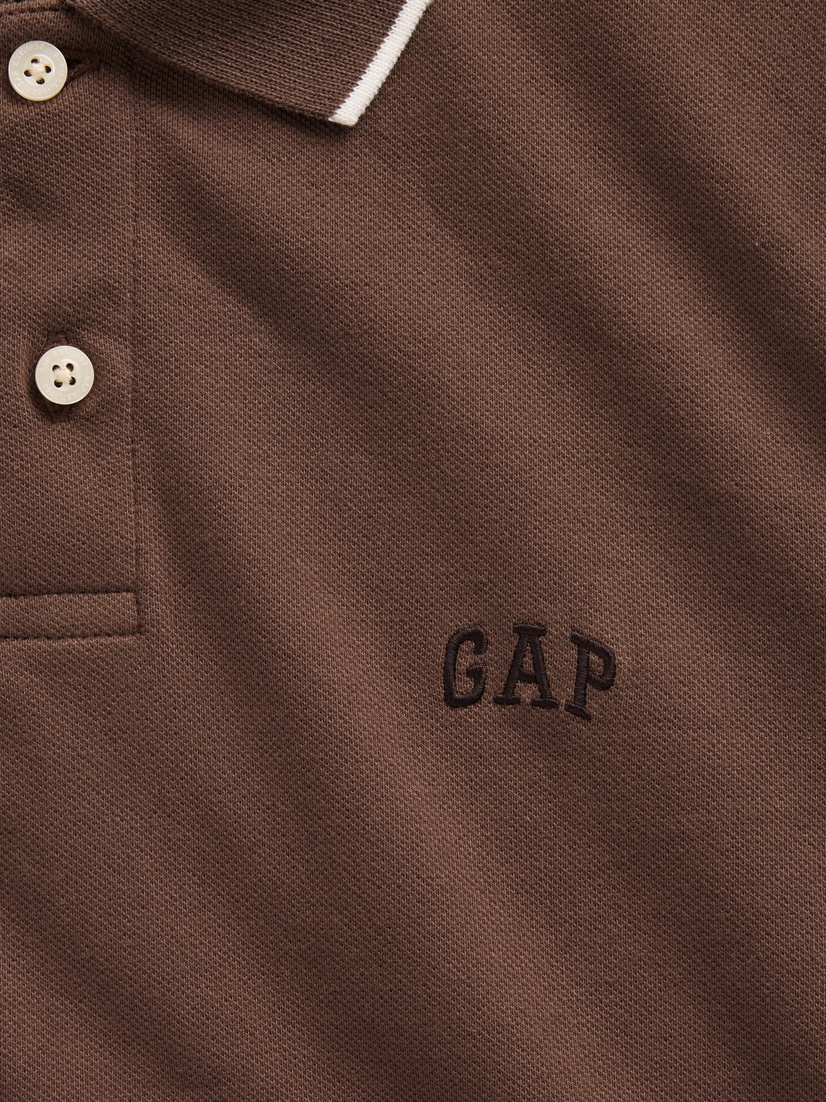 Gap Logo Pique Polo Shirt - buffalo brown