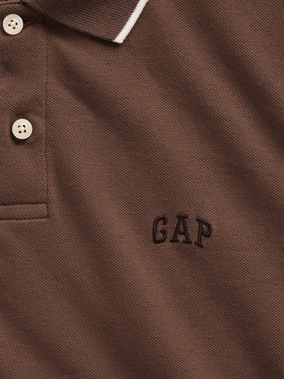Gap Logo Pique Polo Shirt - buffalo brown