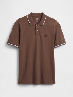 Gap Logo Pique Polo Shirt - buffalo brown