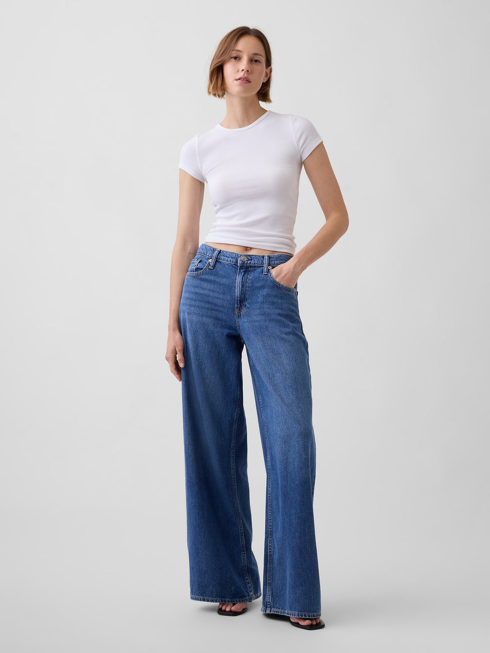 Mid Rise UltraSoft Baggy Jeans - Medium indigo