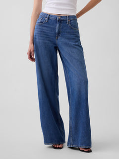 Mid Rise UltraSoft Baggy Jeans - Medium indigo