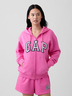 Relaxed Gap Logo Zip Hoodie - Phoebe Pink