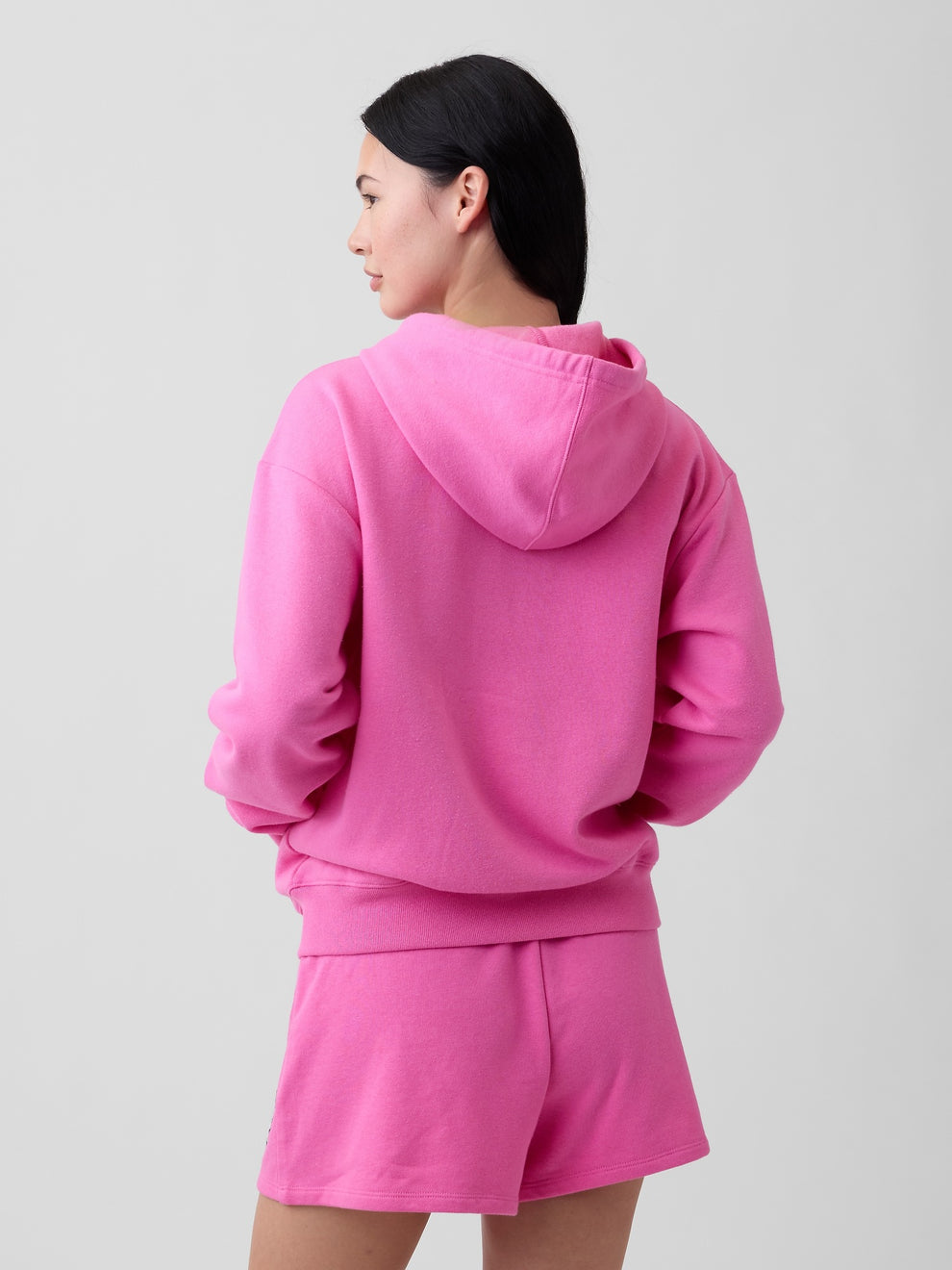 Relaxed Gap Logo Zip Hoodie - Phoebe Pink
