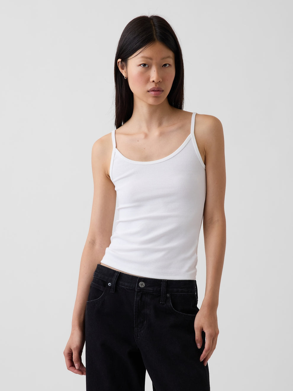 Modern Crop Cami - White