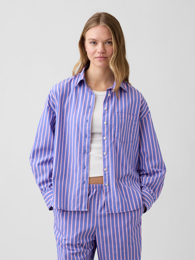 Oversized Shirt in Poplin - Dazzling blue