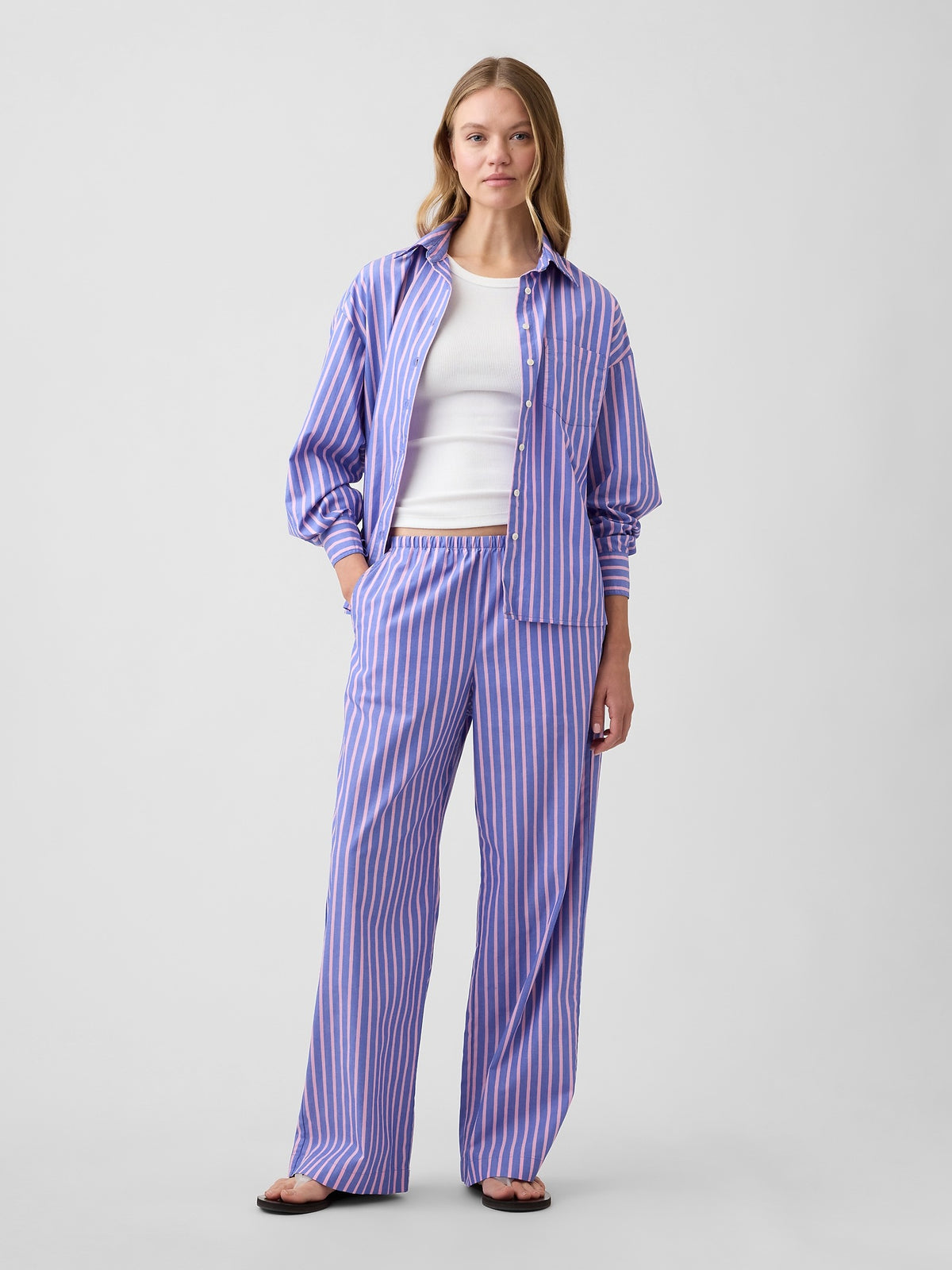 Oversized Shirt in Poplin - Dazzling blue