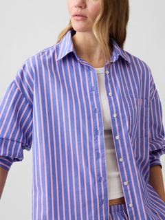 Oversized Shirt in Poplin - Dazzling blue