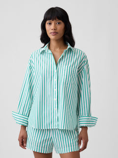 Oversized Shirt in Poplin - Deluxe green