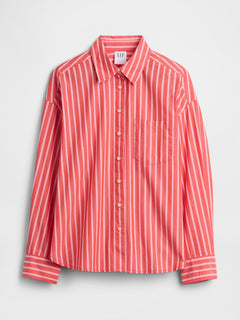 Oversized Shirt in Poplin - Hot red