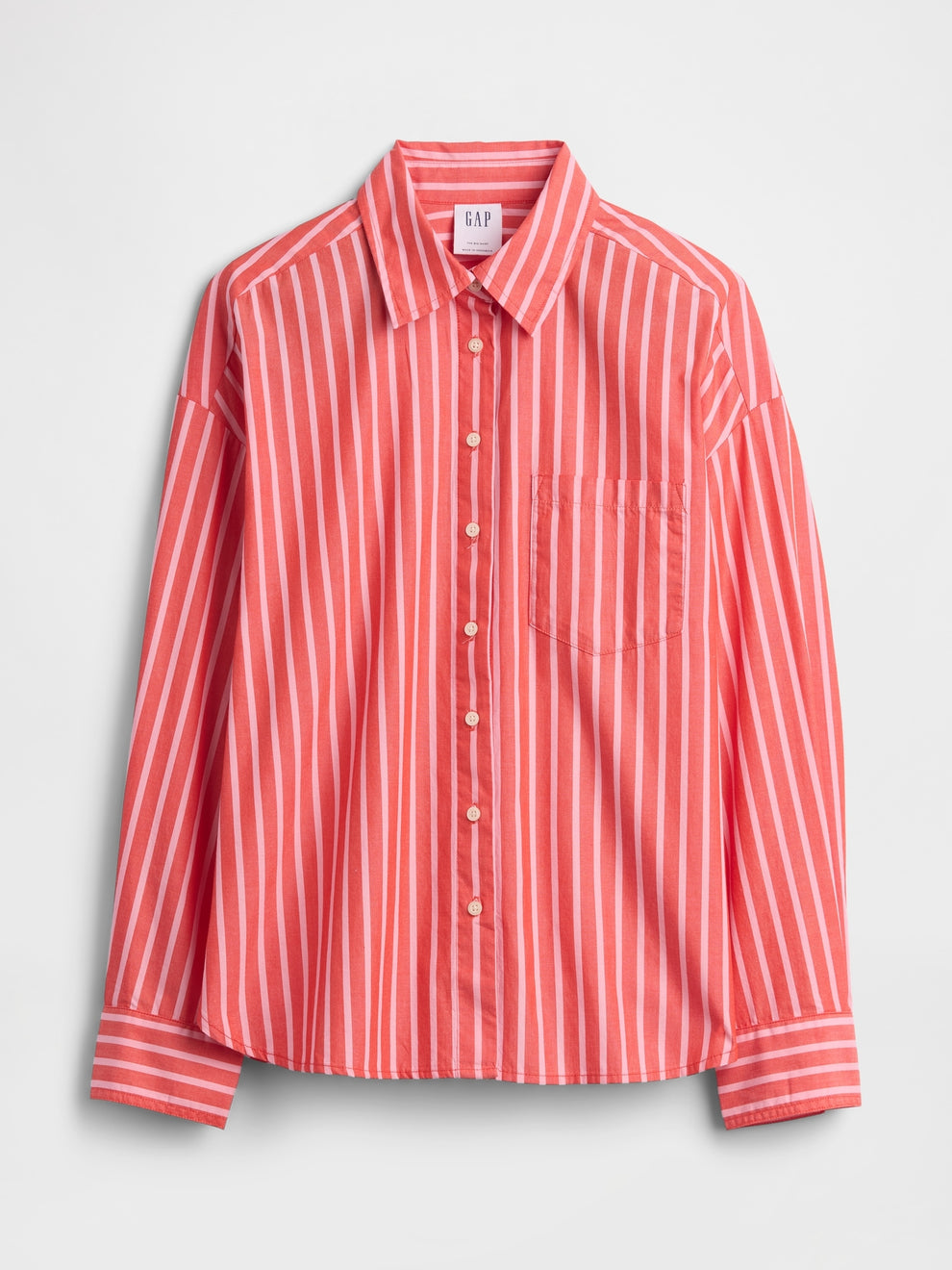Oversized Shirt in Poplin - Hot red