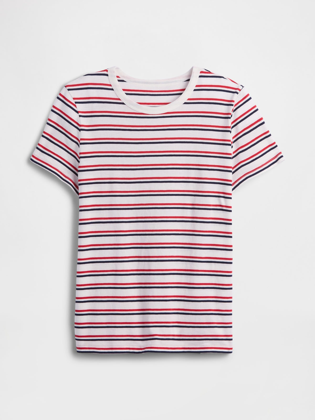 Gap Favorite Stripe Crewneck T-Shirt in Rainbow stripe, product-only front view