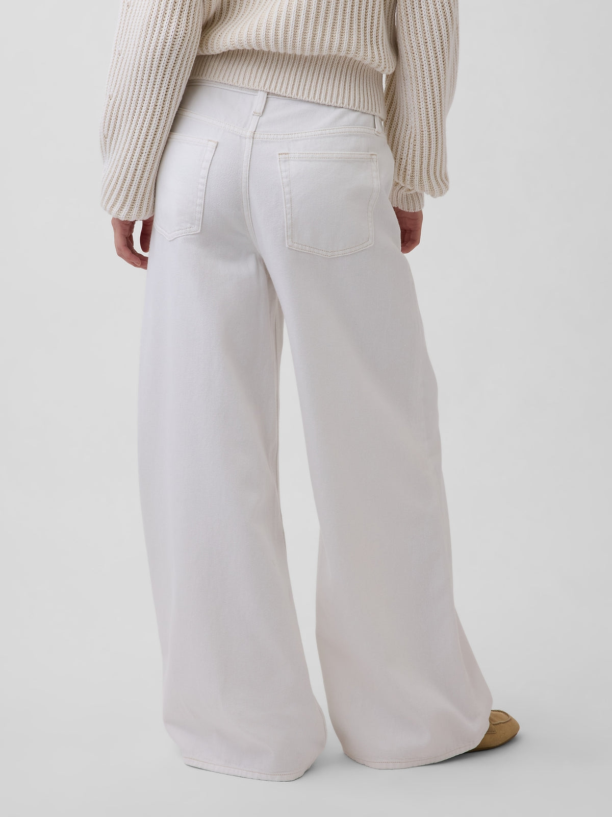 Low Slung UltraSoft Extra Baggy Jeans - Fresh white
