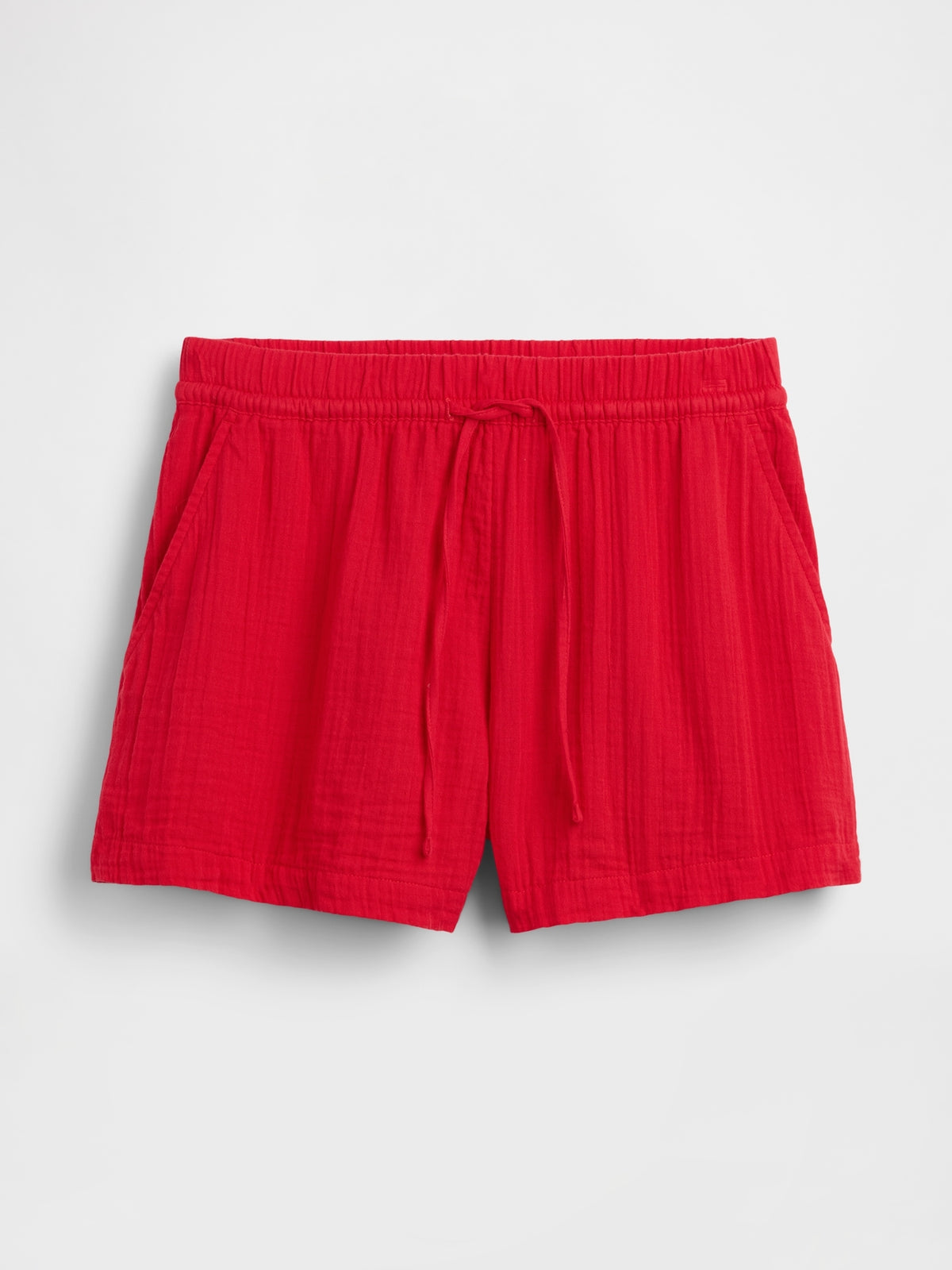 4" Mid Rise Cotton Gauze Easy Shorts - Pure red