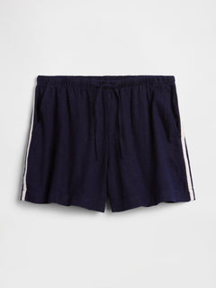 4" Pull-On Linen-Blend Shorts - Navy uniform
