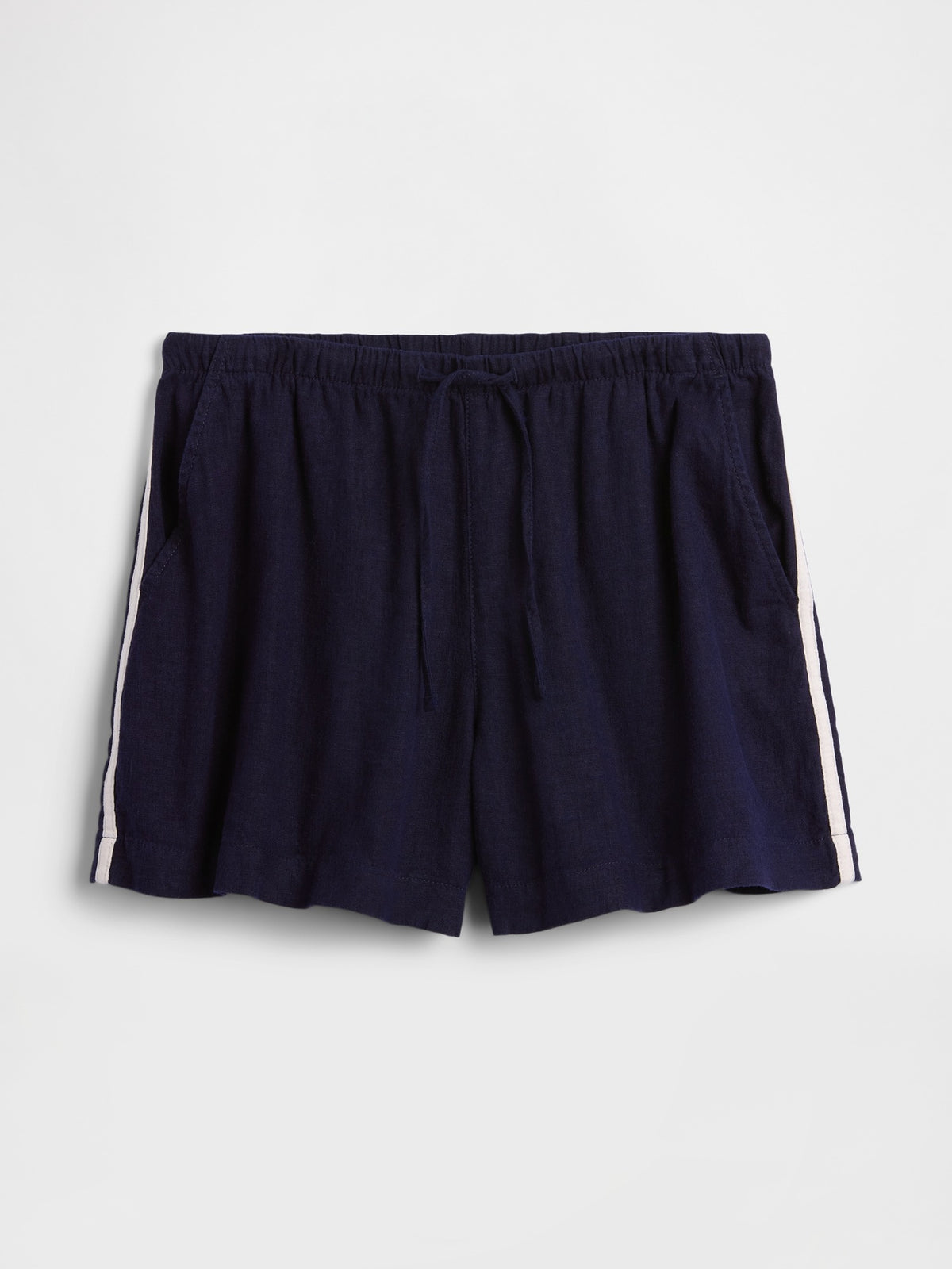 4" Pull-On Linen-Blend Shorts - Navy uniform