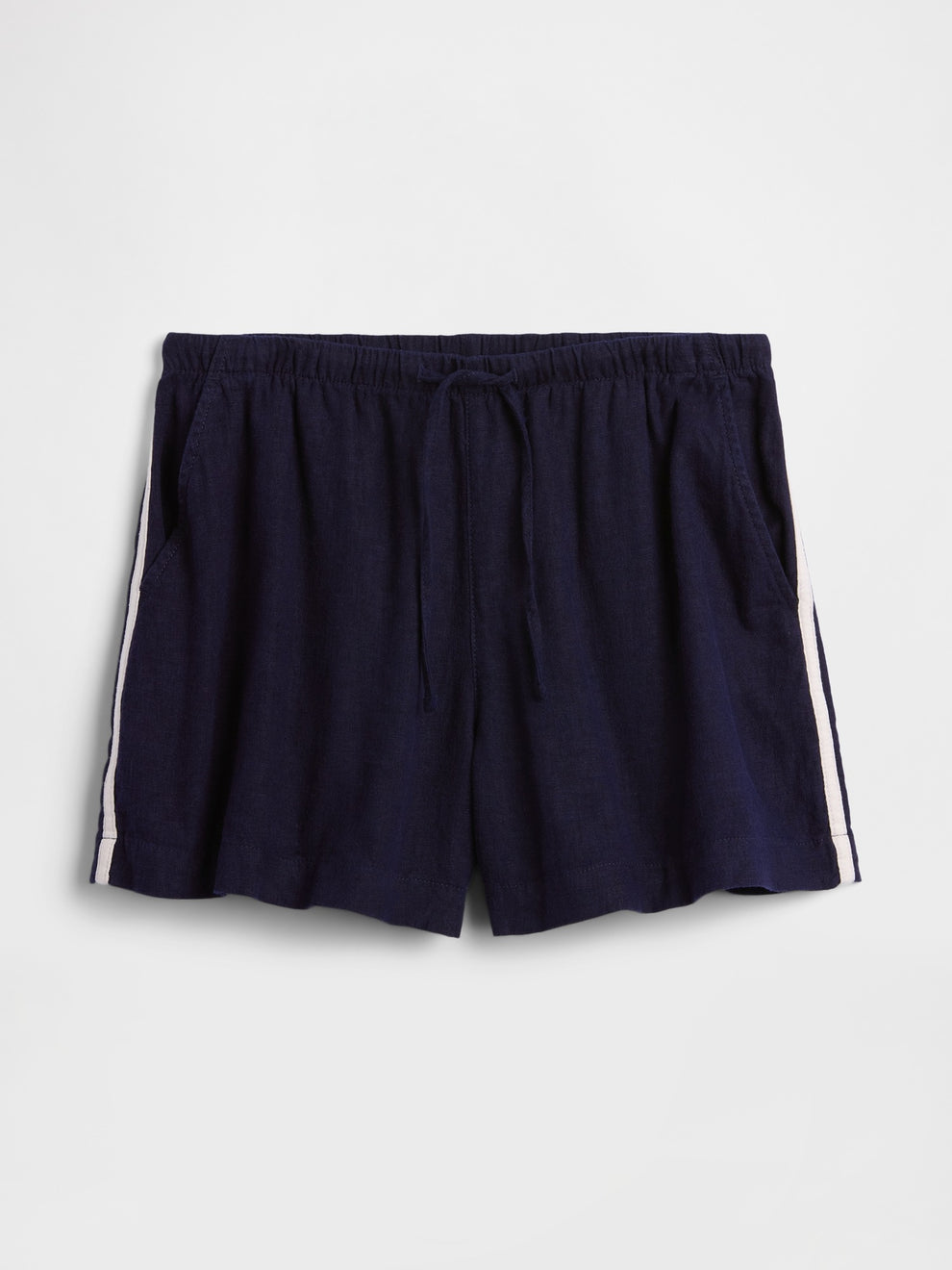 4" Pull-On Linen-Blend Shorts - Navy uniform
