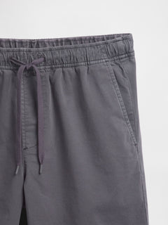 Gap 7" Twill Easy Shorts in soft black, drawstring waist detail