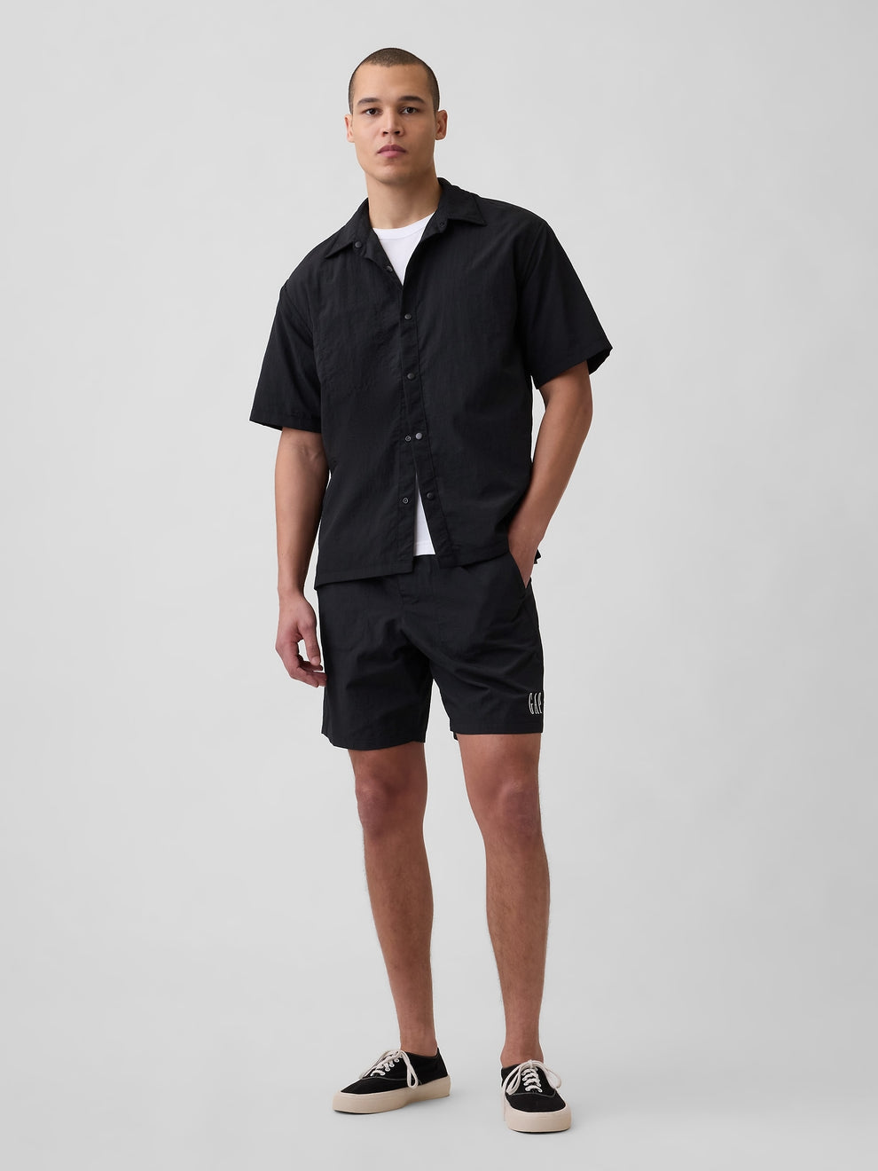 100% Recycled 7" Nylon Shorts - BLACK
