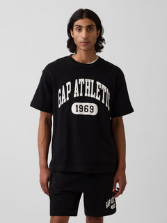 Relaxed French Terry Graphic T-Shirt - BLACK