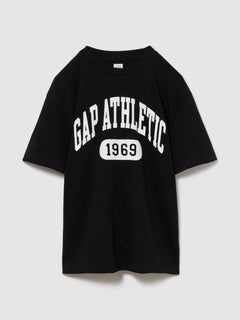 Relaxed French Terry Graphic T-Shirt - BLACK