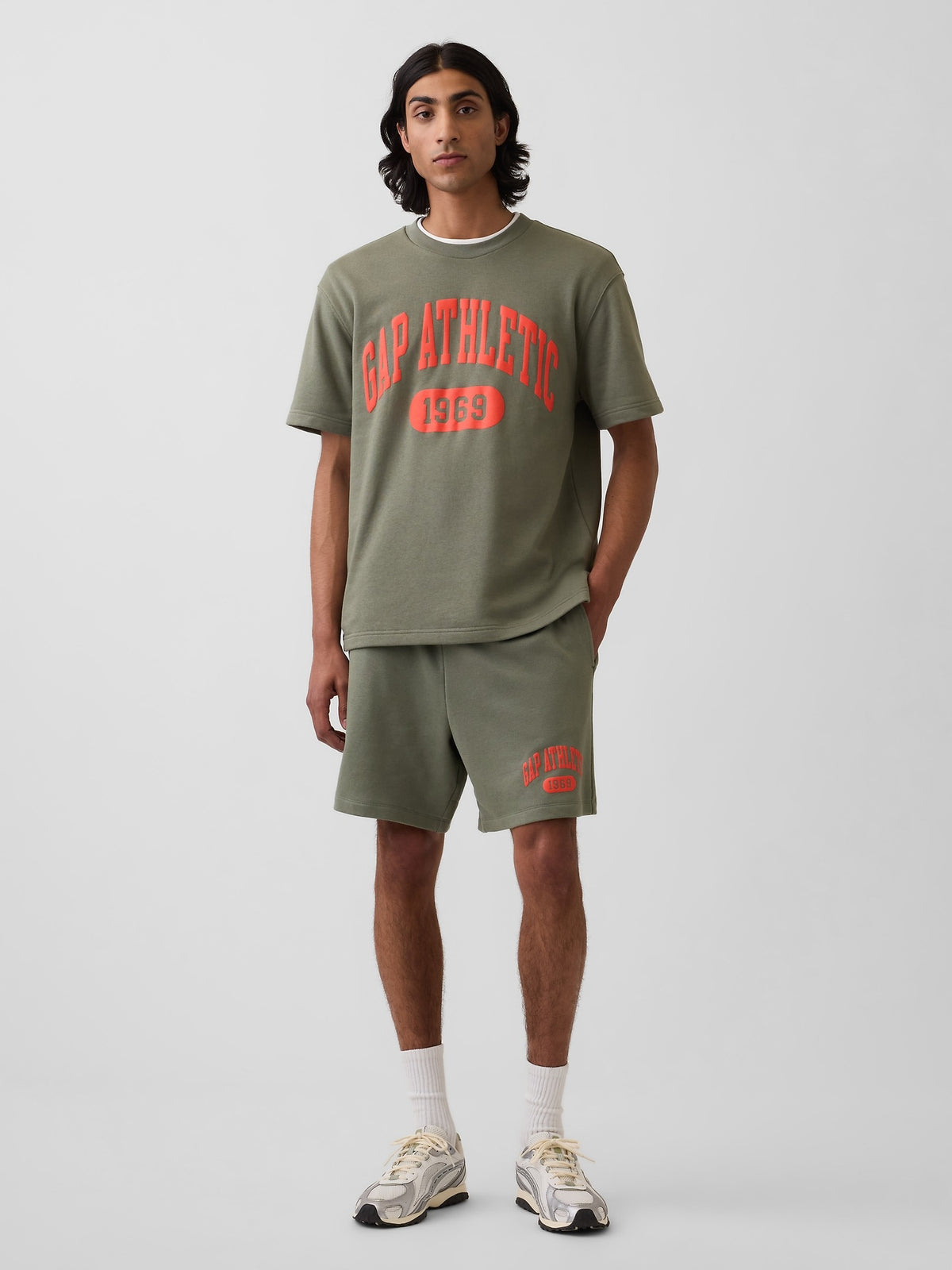 Relaxed French Terry Graphic T-Shirt - green
