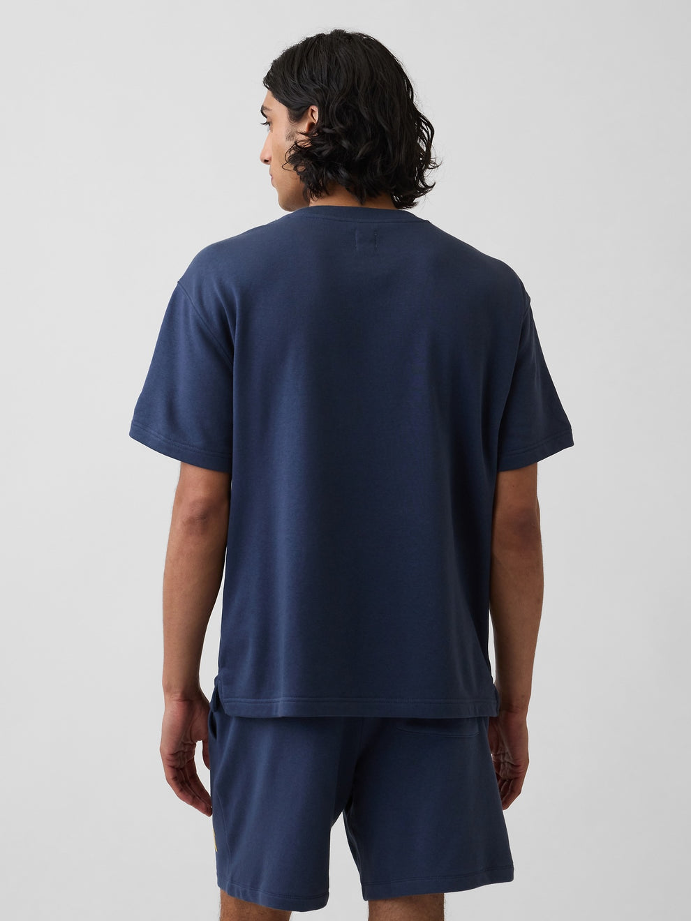 Relaxed French Terry Graphic T-Shirt - vintage navy