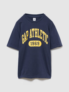 Relaxed French Terry Graphic T-Shirt - vintage navy