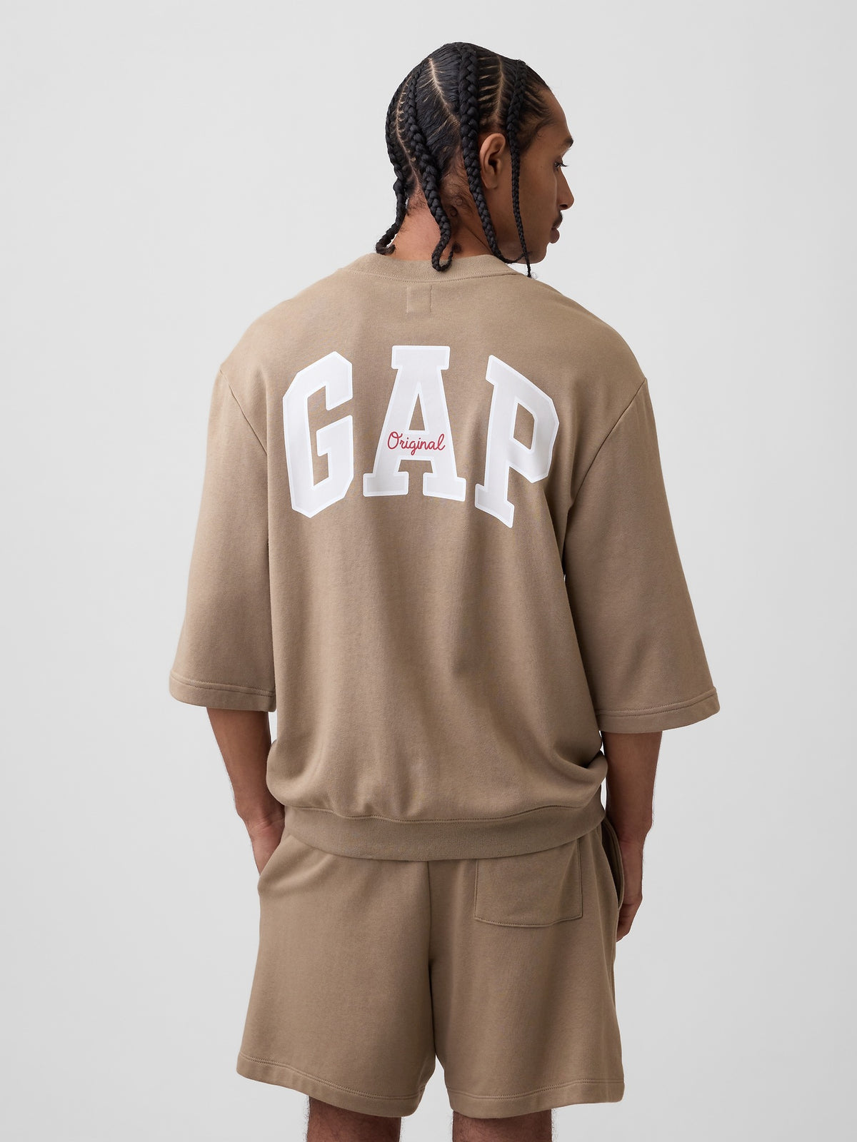 Oversized Gap Logo French Terry T-Shirt - BEACHWOOD