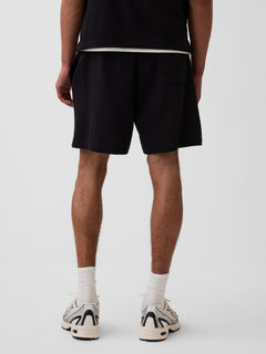 Relaxed French Terry Graphic Shorts - BLACK