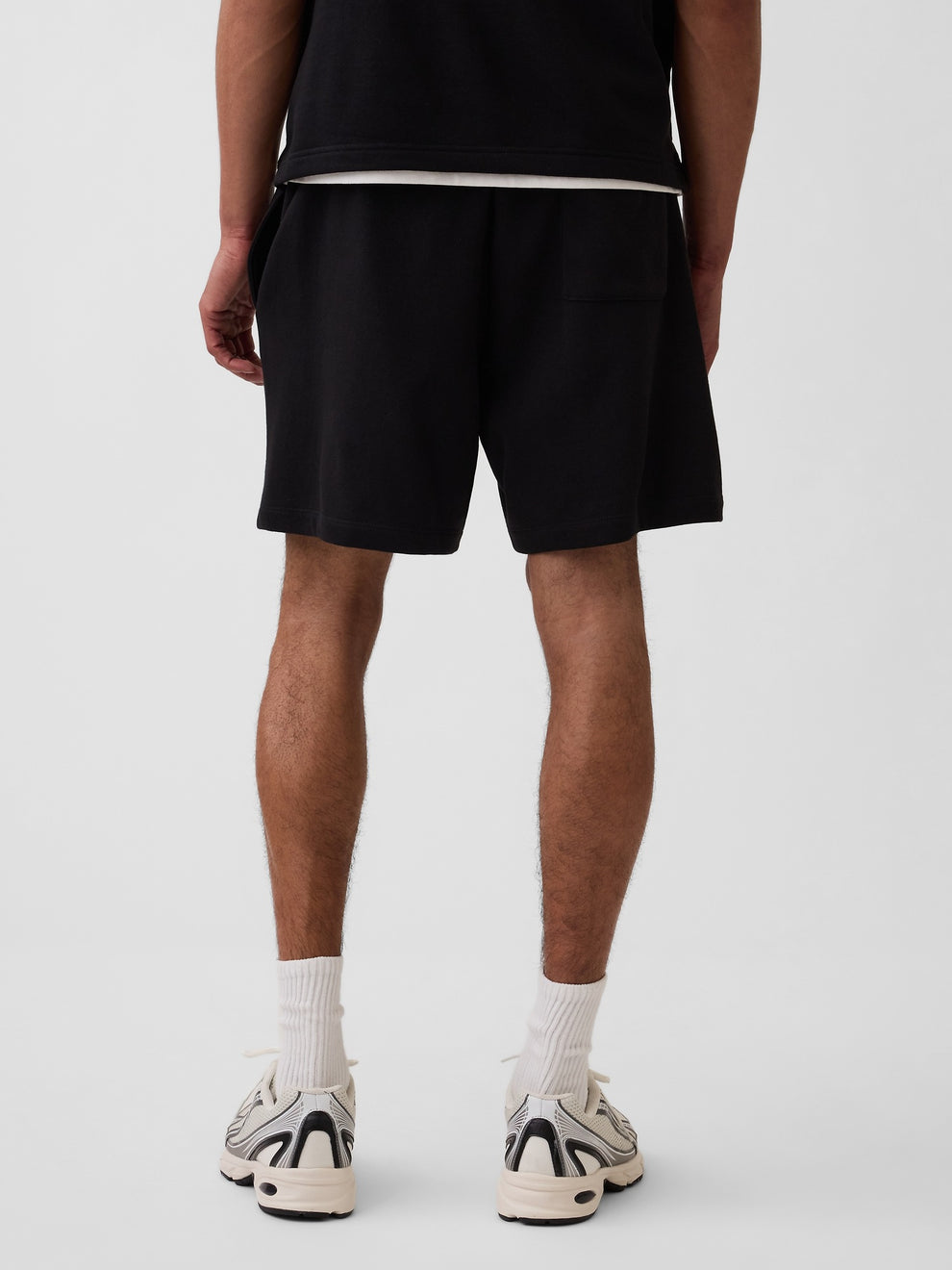 Relaxed French Terry Graphic Shorts - BLACK