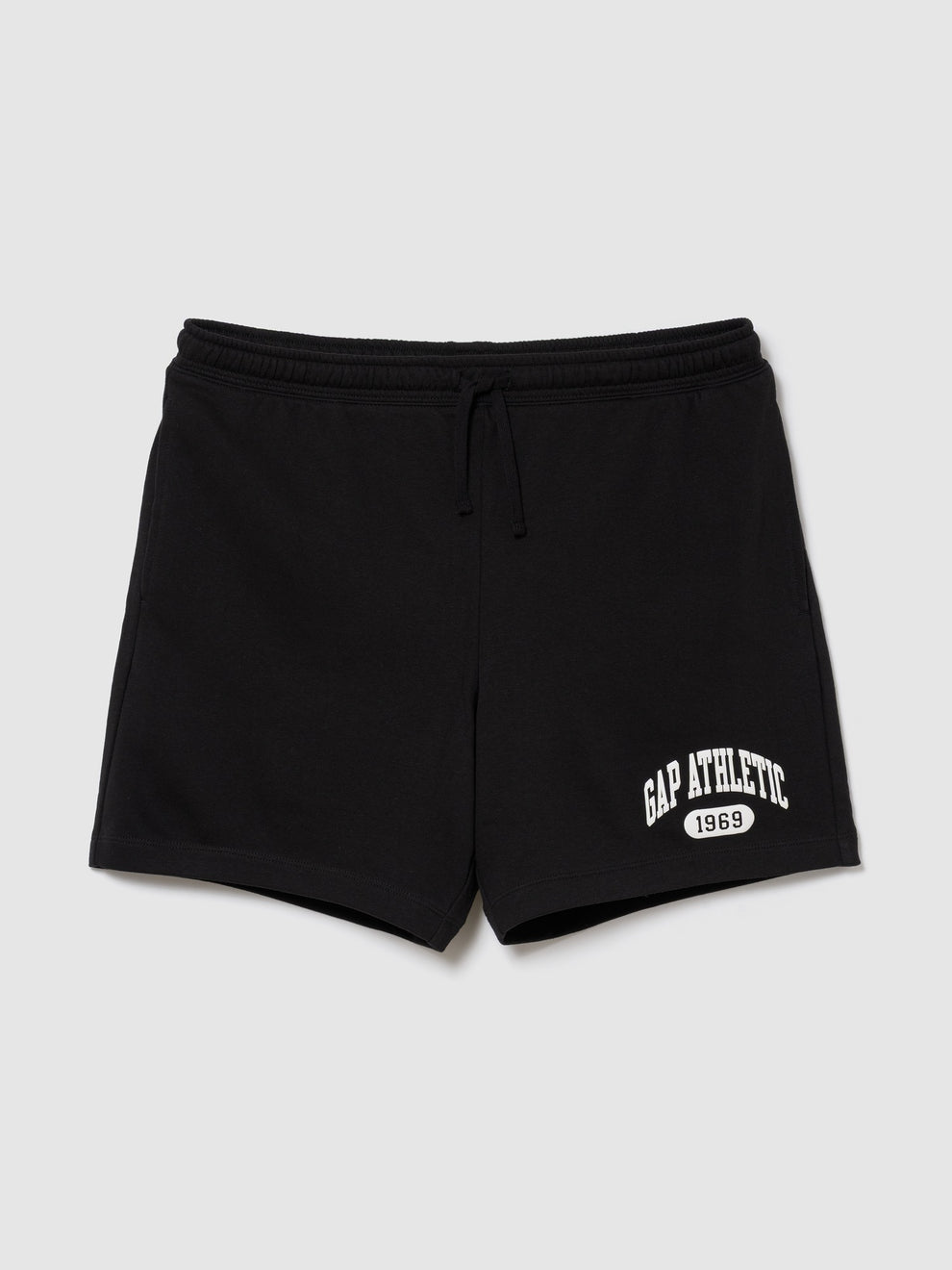 Relaxed French Terry Graphic Shorts - BLACK