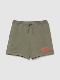 Relaxed French Terry Graphic Shorts - green