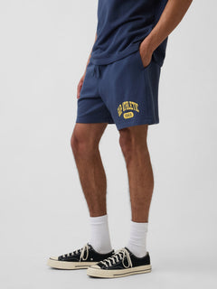 Relaxed French Terry Graphic Shorts - vintage navy