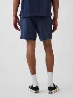Relaxed French Terry Graphic Shorts - vintage navy
