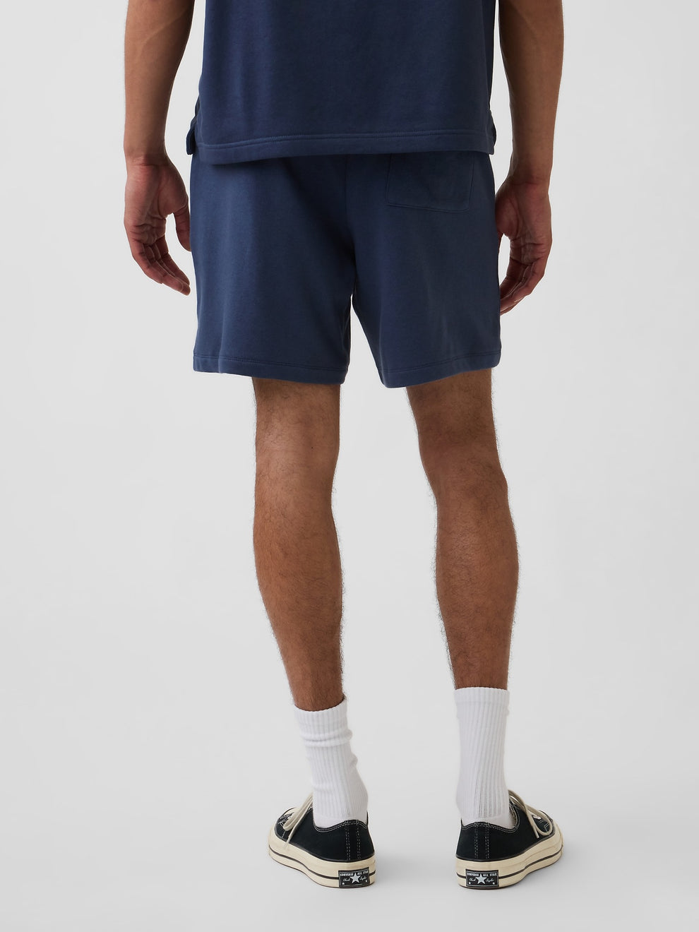 Relaxed French Terry Graphic Shorts - vintage navy