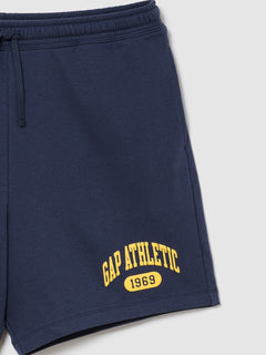 Relaxed French Terry Graphic Shorts - vintage navy