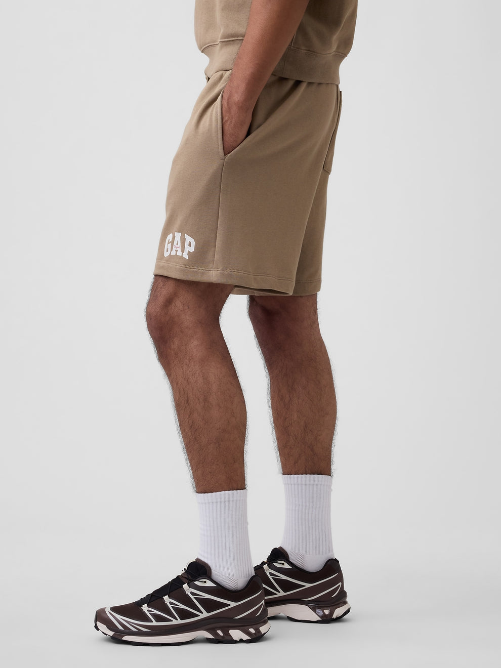 Relaxed Gap Logo French Terry Shorts - BEACHWOOD