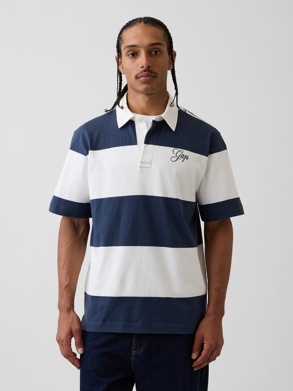 Relaxed Gap Logo Rugby Shirt - vintage navy