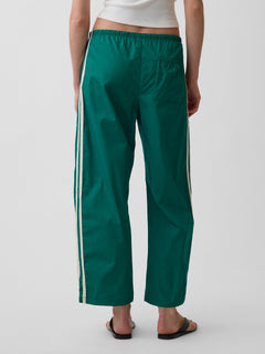 Organic Cotton Poplin Relaxed Easy Stripe Pants - Baize green