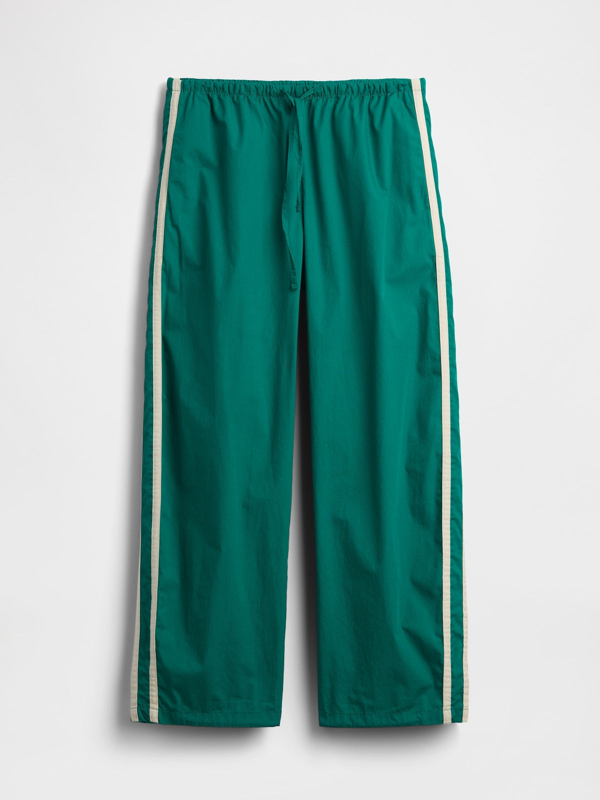Organic Cotton Poplin Relaxed Easy Stripe Pants - Baize green